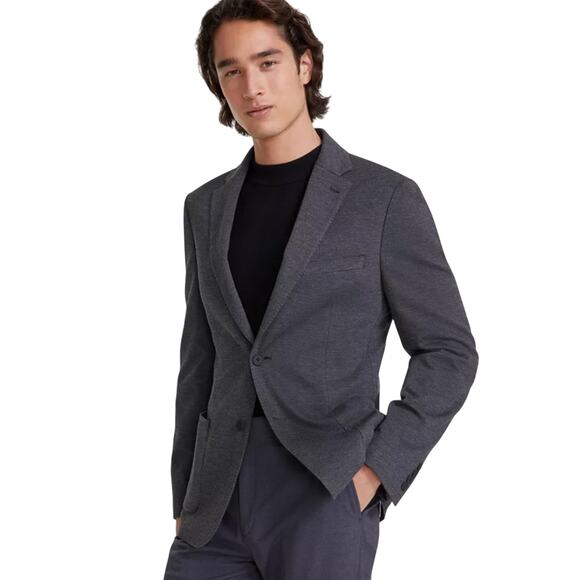 Calvin Klein Men's Grey Solid Knit Slim-Fit Casual Comfort Sport Coat Size 36R - Picture 1 of 5